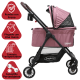 thumbnail image 2 of Carriola para Mascotas Cochecito para Perros y Gatos Pequeños - Medianos Transportadora Extraíble Ligera y Plegable con Freno - Rosa, 2 of 7