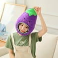 thumbnail image 3 of Cute Plush Cactus Eggplant Watermelon Sunflower Hat Scarf Cap Winter ski hat Full Headgear Novelty Party Dress up Cosplay Costume Plush Hat Sleeping Toy, 3 of 8