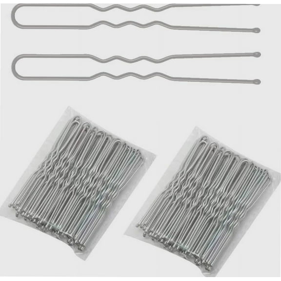Hair Pins Bobby Pins, 6CM U shape Hair Bun Pins Clips, Wavy Design Hair Grips for Women Hair Styling 100PCS - Silver