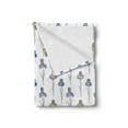 thumbnail image 2 of Botanical Soft Flannel Fleece Throw Blanket, Simplistic Pattern of Iris Flowers in Abstract Watercolor, Cozy Plush for Indoor and Outdoor Use, 50" x 60", Blue Violet Mustard, by Ambesonne, 2 of 5