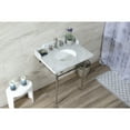 thumbnail image 2 of Kingston Brass LMS3022M86 Habsburg 30" Carrara Marble Console Sink with Brass Legs (8-Inch, 3-Hole), Carrara Marble White/Polished Nickel, 2 of 7