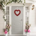 thumbnail image 5 of Flocked Heart Wreath Red 12 Inch - Valentine's Day Festive Decor, Heart Shaped Hanging Sign for Front Door, Wedding & Anniversary, 5 of 5