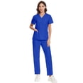 thumbnail image 2 of Niaahinn Women's Scrubs Set - V-Neck Top & Drawstring Jogger Scrub Pant for Nursing Uniforms, 9 colors, 2 of 7