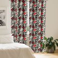 thumbnail image 2 of Ambesonne Modern Curtains, Minimalist Design, Pair of 28"x84", White Black Red, 2 of 5