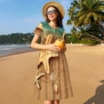 thumbnail image 4 of Balery Starfish And Seashell 1 Vestidos sueltos de manga corta para mujer, vestidos de verano 2025, vestidos casuales de corte A con vuelo., 4 of 6