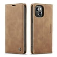 thumbnail image 5 of CaseMe Leather for iPhone 13 Case, Flip Wallet Leather Case with Card Holder Magnetic Closure Shockproof Kickstand Protective Phone Cases Cover for iPhone 13,Brown,For iPhone 13, 5 of 12