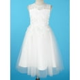 thumbnail image 5 of iEFiEL Girls Water-soluble Lace Flower Girl Dress Princess Pageant Wedding Bridesmaid Birthday Party Dress Ivory-A 12, 5 of 7