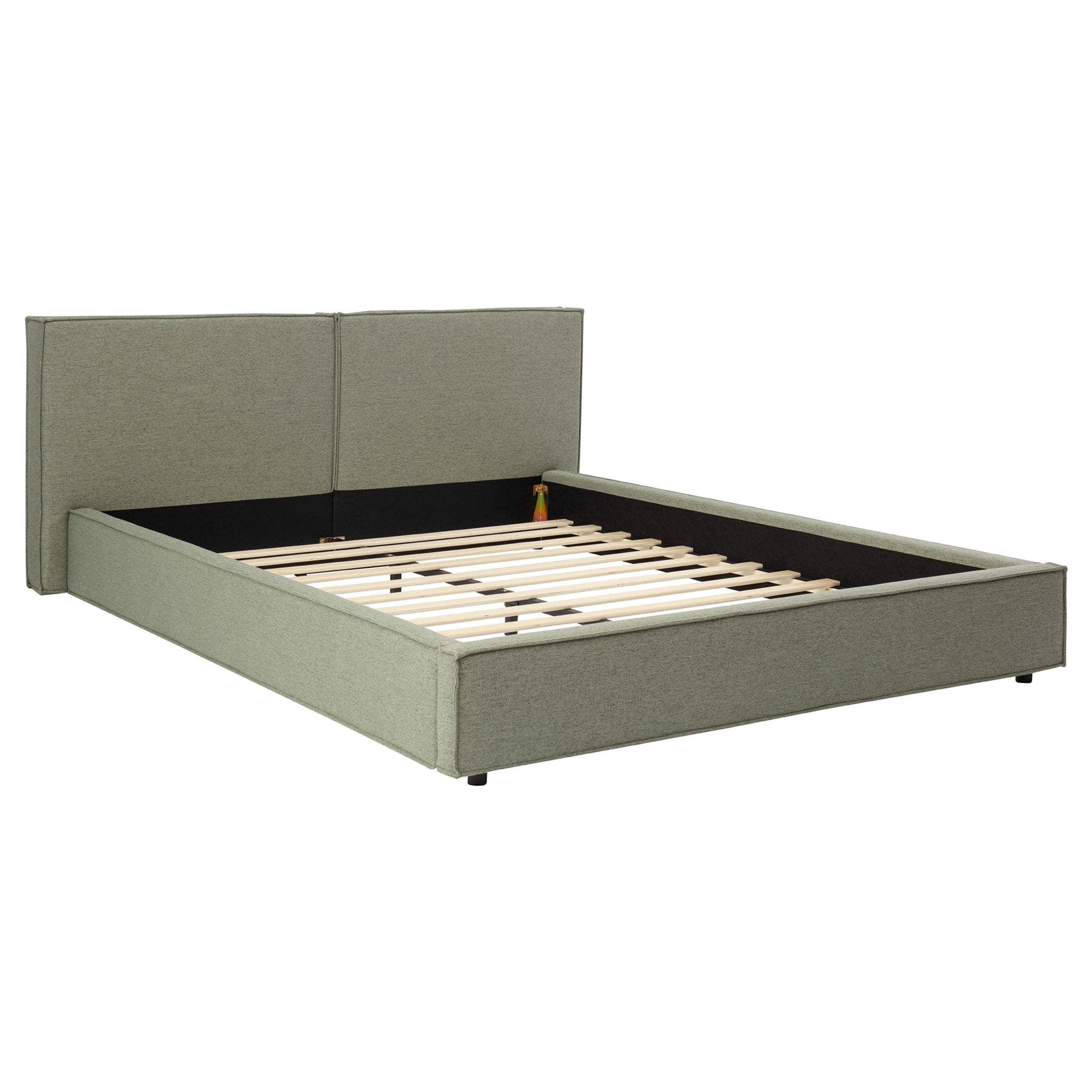 Christopher Knight Home Modern Tufted Queen Upholstered Platform Bed, Biscuit Stitching Headboard, Green