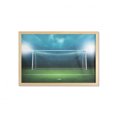 thumbnail image 1 of Soccer Wall Art with Frame, Soccer Goal Post Sports Area Winner Loser Line Floodlit Best Team Finals Game Theme, Printed Fabric Poster for Bathroom Living Room, 35" x 23", Green Blue, by Ambesonne, 1 of 2