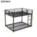 thumbnail image 4 of Full Over Full Metal Bunk Bed with Built-In Ladder & Full-Length Guardrails, Modern Sturdy Bed Frame, Easy Assembly, 4 of 10