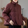 thumbnail image 5 of Plus Size Winter Coat for Women Casual Colored Long-Sleeved Hooded Jacket Hooded Puffer Jacket(Red M), 5 of 9