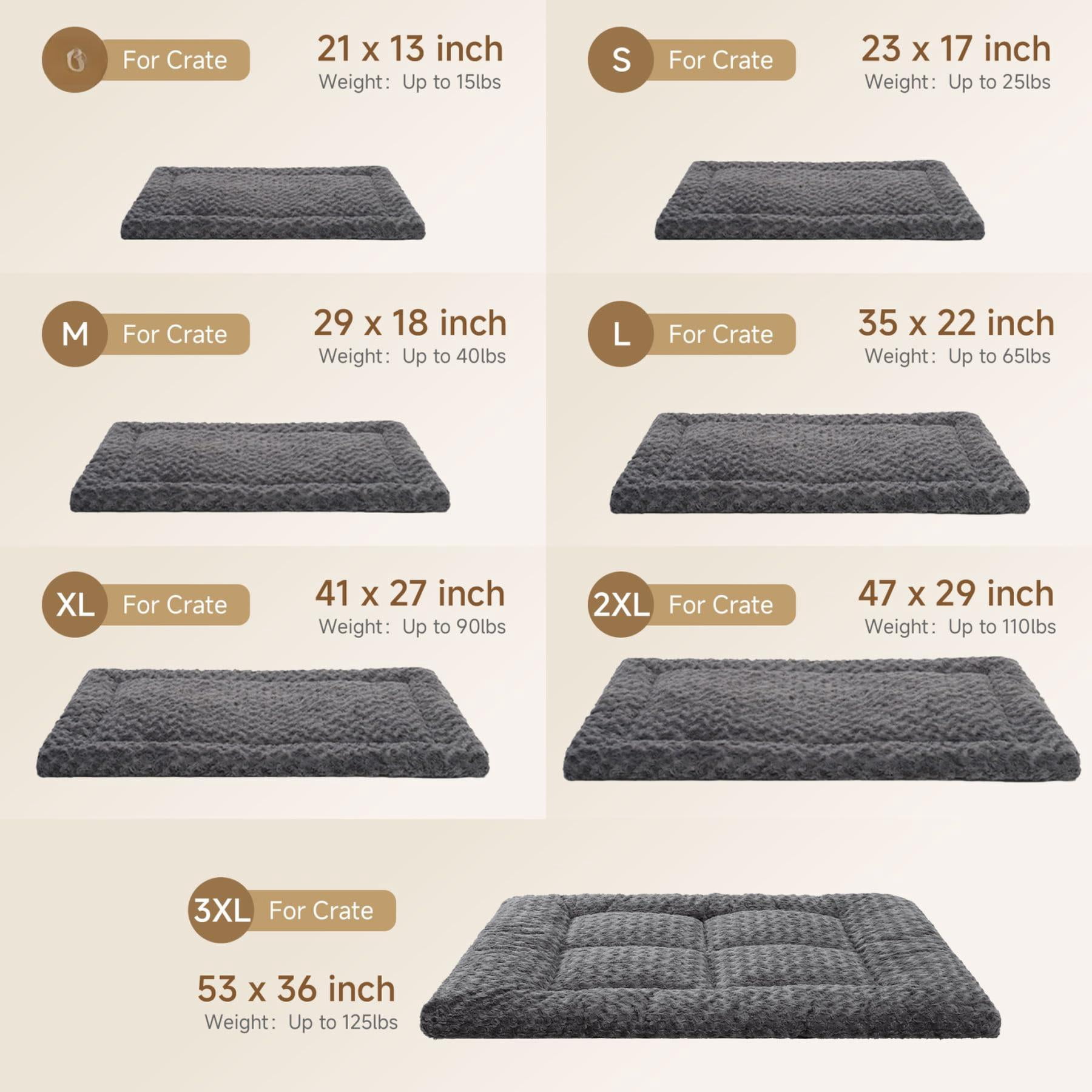 Dog Bed Mat Ultra Soft Crate Pad Comfy Fluffy Pet Kennel Beds Sleeping Mattress For Large Jumbo Medium Small Dogs 36 X 23 Inch Black