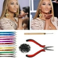 thumbnail image 6 of Hair Tinsel,37inch 12 Colors Tinsel Hair Extensions Shiny Hair Tinsel Kit with Plier Pulling Needle,Silicone Buckles Glitter Hair Extensions for Cosplay Party?200Pcs?, 6 of 11