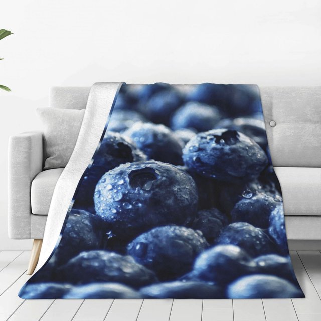 Balery Blueberry Manta de Felpa Suave y Acogedora – Cobija de Franela Aterciopelada para Cama, Lavable y Cálida para Sofá, Mascotas, Transpirable-60"x50"