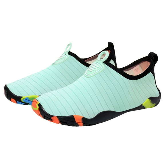 Zanarzt Boy Water Shoes Barefoot Water Shoes for Kids Boys Girls Aqua Socks Barefoot Beach Sports Swim Pool Lightweight Toddler Little Big Kid Green,US 12