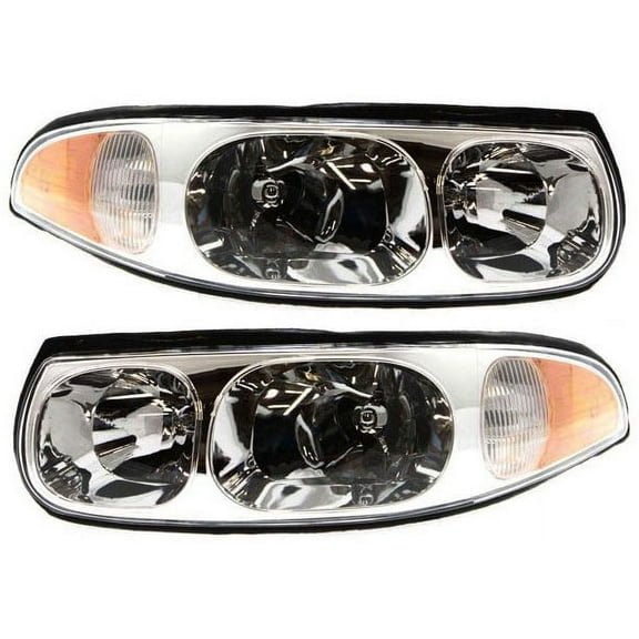 Garage-Pro Driver and Passenger Side Headlight for Buick LeSabre Limited 2000-2005 Halogen With bulb(s) Sedan Replaces# 25769597-PFM 25769598-PFM
