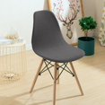 thumbnail image 3 of Armless Shell Chair Seat Cover Chair Cover Dining Room Slipcover Comfortable Side Chair Covers - dark gray, 3 of 6