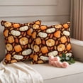 thumbnail image 2 of Fall Thanksgiving Outdoor Waterproof Pillow Covers, Orange White Pumpkin Maple Leaf Brown Decorative Square Throw Pillowcase Sofa Cushion Sham for Patio/Couch/Chair, 16"x16" 2 Pack, 2 of 8