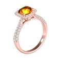 thumbnail image 4 of Mauli Jewels Engagement Rings for Women 0.95 Carat Diamond And Cushion Cut Citrine Ring 4-prong 10K Rose Gold, 4 of 7