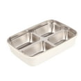 thumbnail image 2 of 4 Compartments Design Lunch Box 304 Stainless Steel Matching Tableware Portable Lunch Containers for School Office Picnic[white], 2 of 9