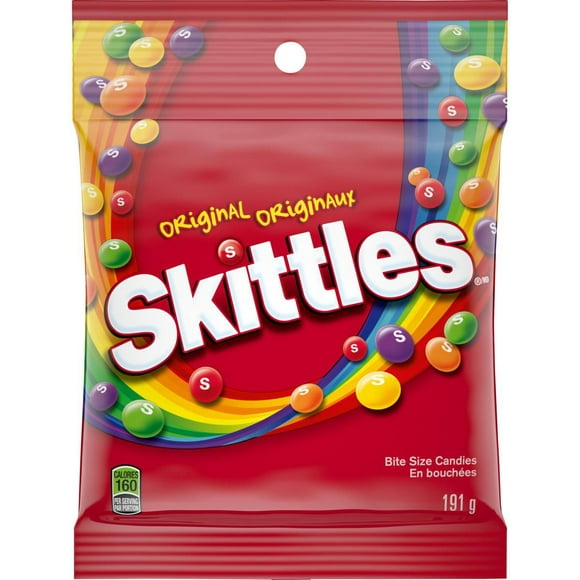 SKITTLES, Original Chewy Candy, Bag, 191g, 191g Bag
