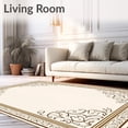 thumbnail image 2 of ODIKA 5'x7' Machine Washable Non-Slip Area Rug, Elegant Swirl Damask Traditional Anti Slip High Traffic Rug with Pad, Ivory, 478523, 2 of 8