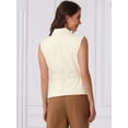 thumbnail image 3 of DARING DIVA Womens Business Blazer Vest Belted Dressy Sleeveless Blazer XS Beige, 3 of 6