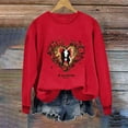 thumbnail image 4 of Valentines Day Red Shirt for Women Valentine's Day Printed Long Sleeve Sweatshirt Comfy Crewneck Vacation Tee, M, 4 of 6