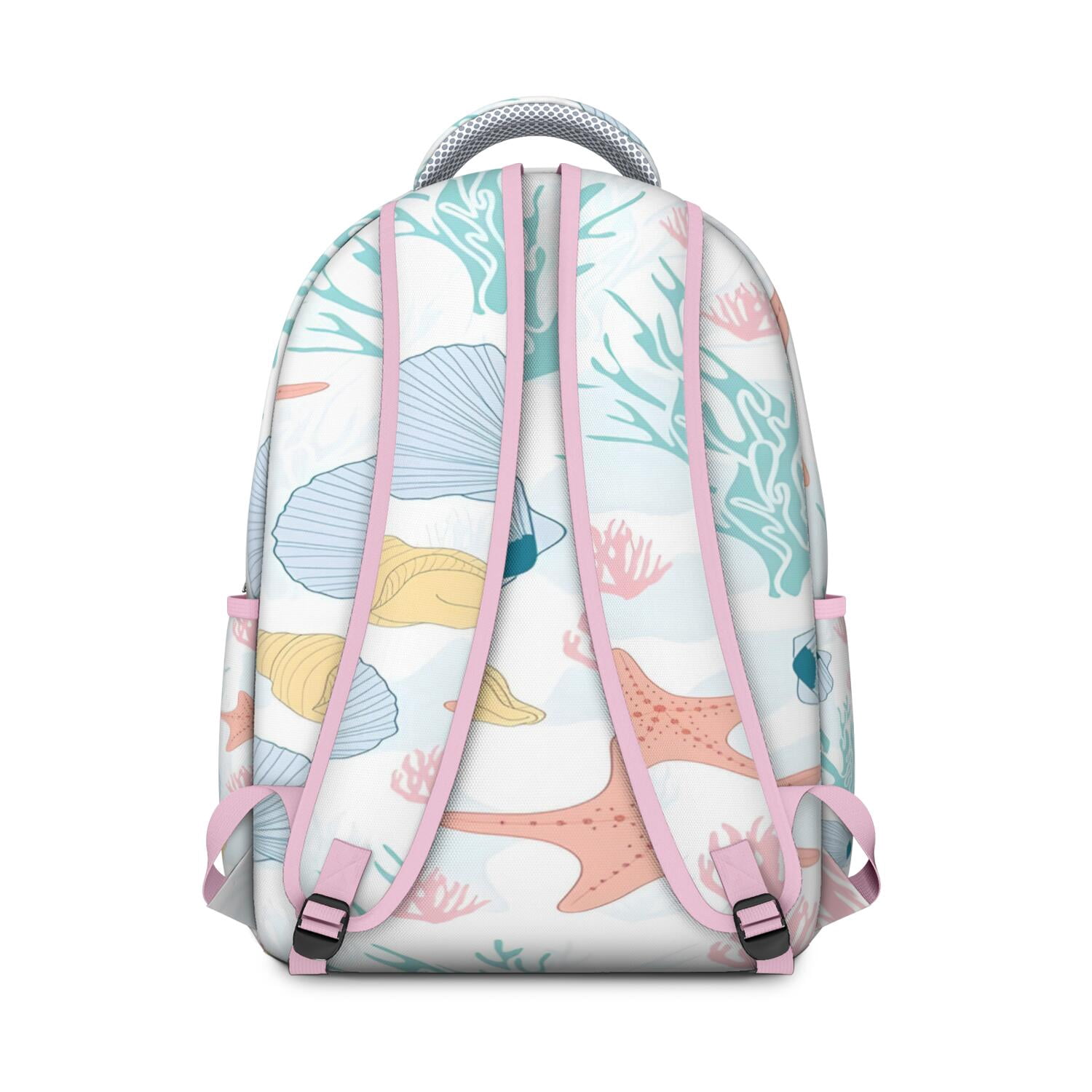 Vintage Nautical Backpack - Waterproof & Durable Bookbag with Anchor & Coral Prints, Ergonomic Spinal Support for Teens & Commuters, Spacious & Stylish