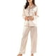 thumbnail image 4 of Conjunto de pijama de mujer, conjunto de pijama de satén, conjunto de pijama de manga larga con tapeta de botones, conjunto de pijama de dos piezas, ropa de estar en casa para todas las, 4 of 7