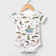 thumbnail image 2 of Ocean Fishing Baby Bodysuit Girl Boy Sea Fishes Boat Crabs Starfish Short Sleeve Baby Romper Outfit T-Shirt Cotton, 2 of 7