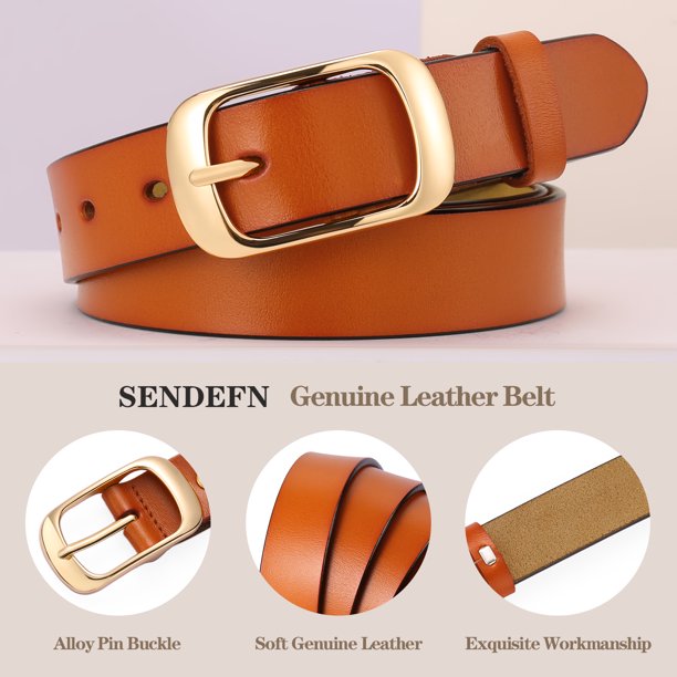 SENDEFN 2 Pack Women Leather Belts with Pin Buckle Waist  display picture 2