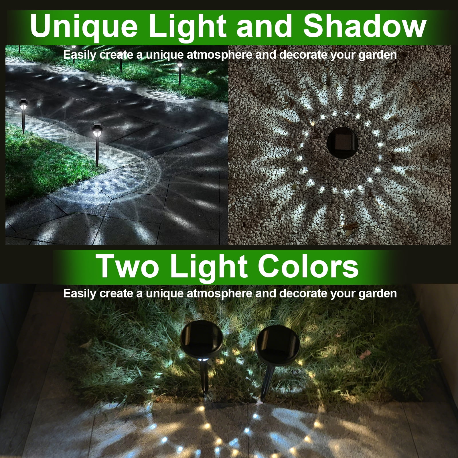 Solar Lights Outdoor Waterproof, 10 Pack LED Solar Garden Lights, Outdoor Decorations, Garden Decor for Yard, Patio, Landscape, Planter, Walkway (Cool White)