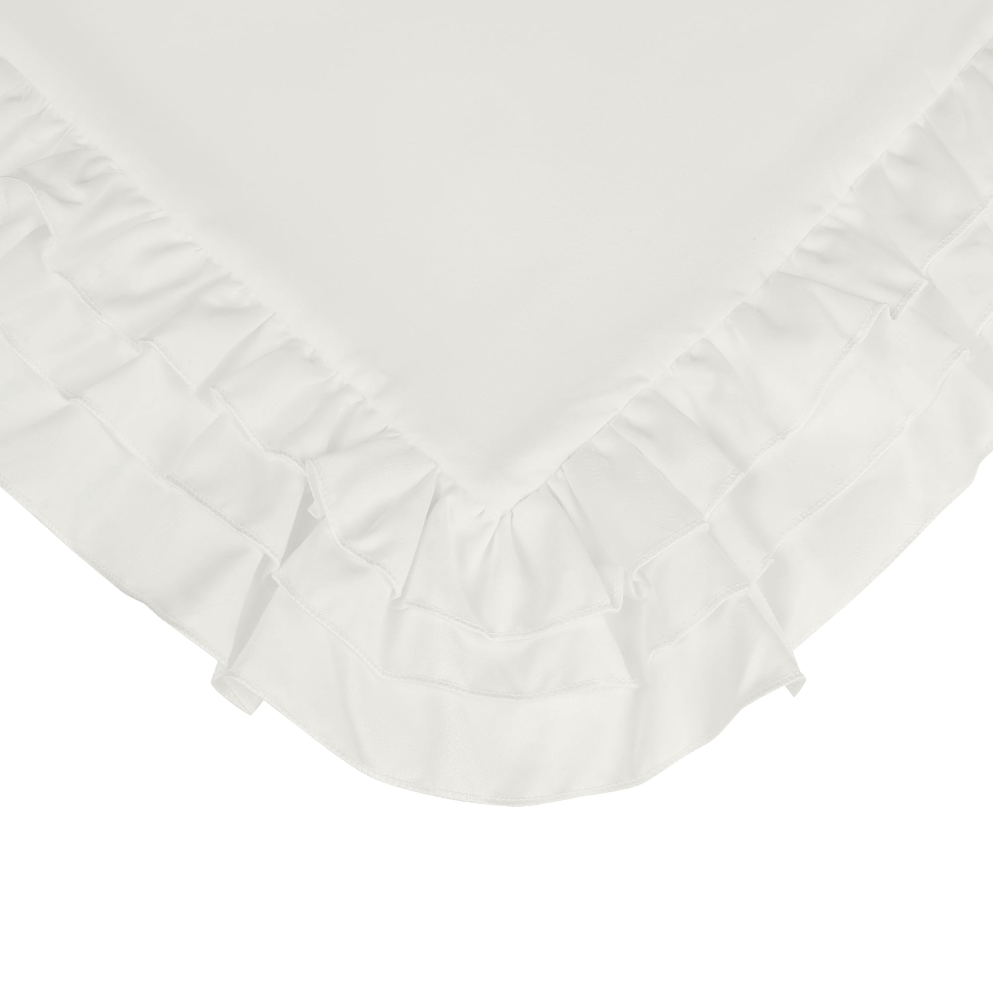 Unique Bargains Triple Ruffle Bedding Pillow Shams Set of 2 with Envelope Closure White Queen