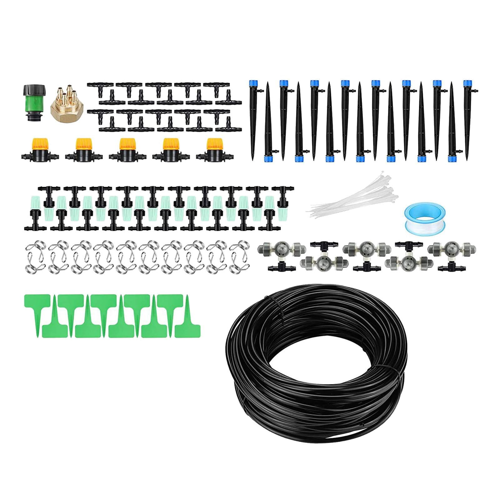 oshhnii Drip Irrigation Set Outdoor Threaded with Barb Garden Irrigation Tubing Hose 40m