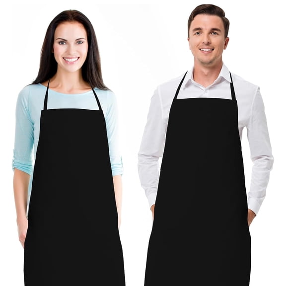 White Classic 12 Pack - Black Server Waist Aprons with 3 Pockets, Waitress Half Apron