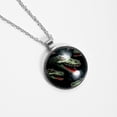 thumbnail image 4 of Crocodile Stunning Glass Circular Pendant Necklace - Elegant Jewelry for Women, 4 of 5