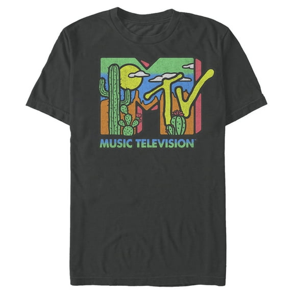 Men's MTV Colorful Desert Logo Graphic Tee Charcoal Small