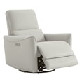 thumbnail image 2 of CHITA Electric Power Recliner Swivel Glider Set of 2, Upholstered Faux Leather Nursery Chair Living Room Reclining Sofa Chair, Light Gray, 2 of 11