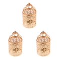 thumbnail image 3 of Guardoinrt Electroplated Metal Birdcage Shape Tea Light B- Candle Holder Rose Gold Type B 3Set, 3 of 6