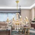 thumbnail image 7 of Datingday 10 Bulbs K9 Crystal Chandelier Modern Luxurious Crystal Chandelier for Dining Room,Gold Color Glass Ceiling Pendant Lamp for Living Bedroom Lighting Hall Balcony (10 Bulbs), 7 of 7