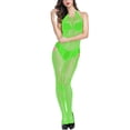 thumbnail image 4 of Lovskoo 2024 Women's Mesh Bodystocking Fishnet Sleepwear High Elasticity Hollow Out Bodysuits One Piece Jumpsuit Nightwear See-Through Gift for Valentine's Day Green, 4 of 8
