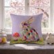 thumbnail image 5 of CaiYueKe Easter Rabbit Floral Pillow Cover - Sofa Cushion Case Home Decor Throw Pillow for Living Room Couch Bedroom Outdoor Indoor Decorative Accent Spring Holiday Farmhouse Decor, 5 of 8