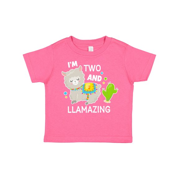 Inktastic Im Two and Llamazing with Llama and Cactus Boys or Girls Toddler T-Shirt