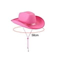thumbnail image 4 of Sombrero de vaquero occidental Fernando Ala grande con bufanda de seda Rosa, 4 of 8