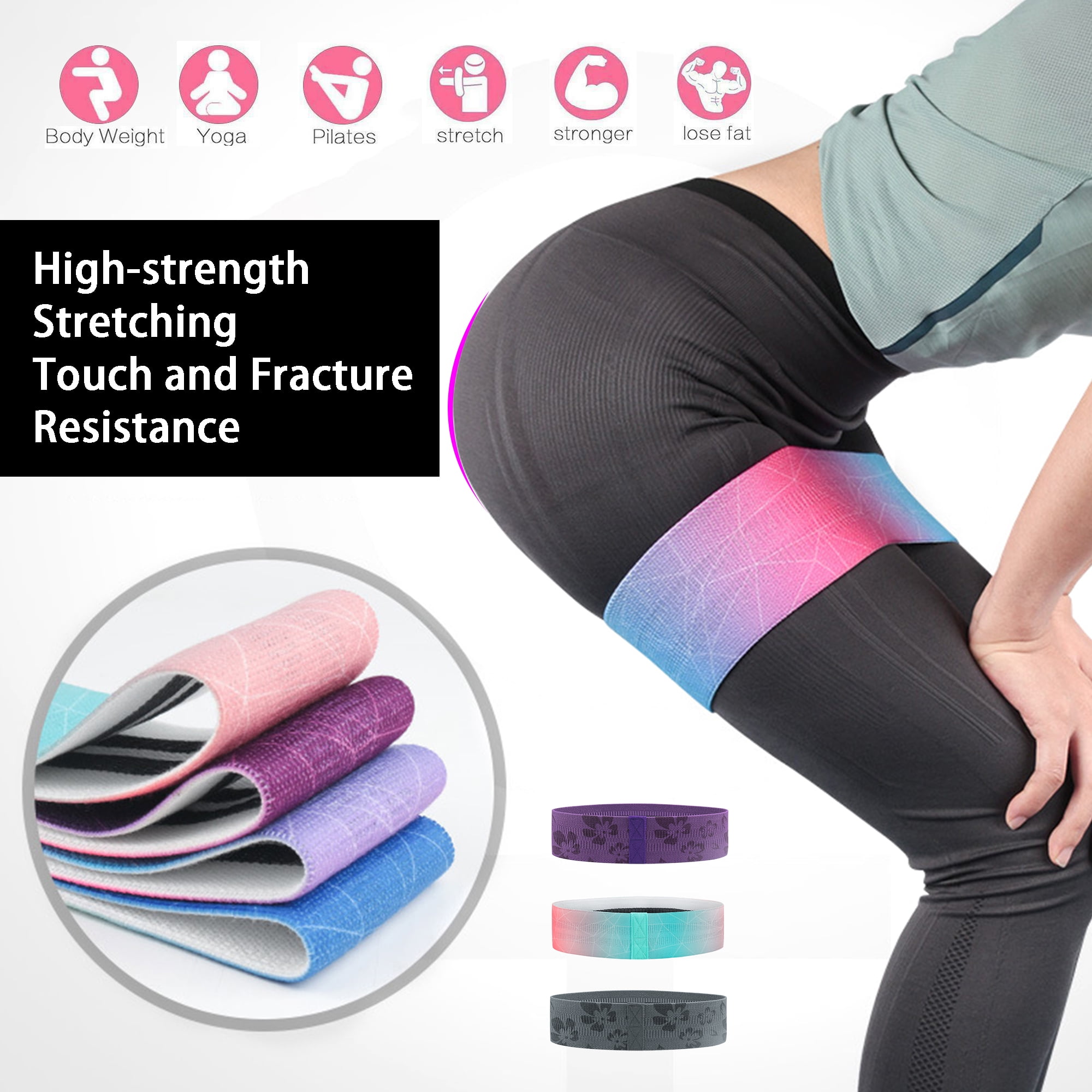 Details about   Cloth Fabric Resistance Booty Bands Loop Set of 5 Exercise Workout Fitness USA 