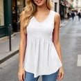 thumbnail image 3 of Tank Tops for Women Summer Flowy Peplum Top Sleeveless V Neck Textured Dressy Casual Tank Top, 3 of 7