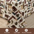 thumbnail image 3 of Green Essen Rustic Quilt Set Queen/Full Size Moose Bear Bedding Lightweight Microfiber Bedspread Plaid Coverlet Cabin Decor, 1 Quilt & 2 Pillow Shams, 3 of 7