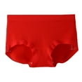 thumbnail image 2 of HVOBTTY Breathable Panties for Women, Womens Underwear, Women's Underwear Mid-rise Silk Elastic Seamless Large Size Breathable Briefs Red, M, 2 of 4