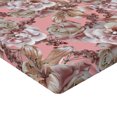 thumbnail image 4 of Ambesonne Spring Fitted Sheet, Rose Lily Flowers Pattern, King Size, Pastel Pink and Pale Redwood, 4 of 5